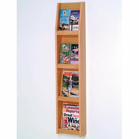 WOODEN MALLET 4 x 2 in. Slope 8 Pocket Literature Display - Black LD49-8BK